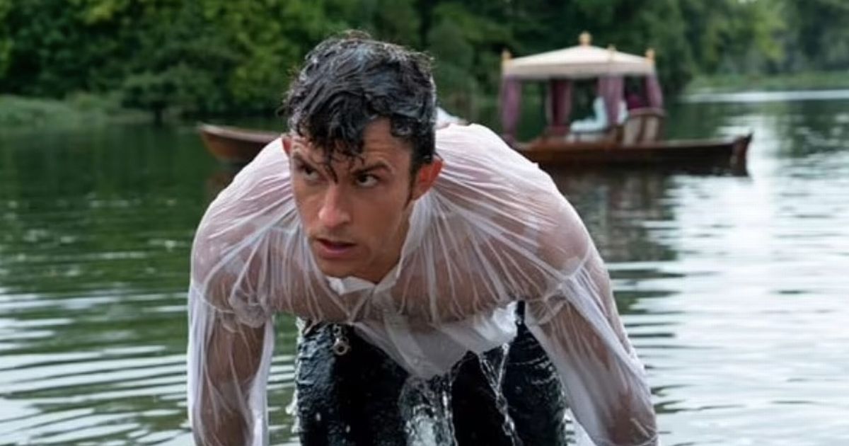 Bridgerton fans go wild for wet shirt scene inspired by Colin Firth's famous lake plunge
