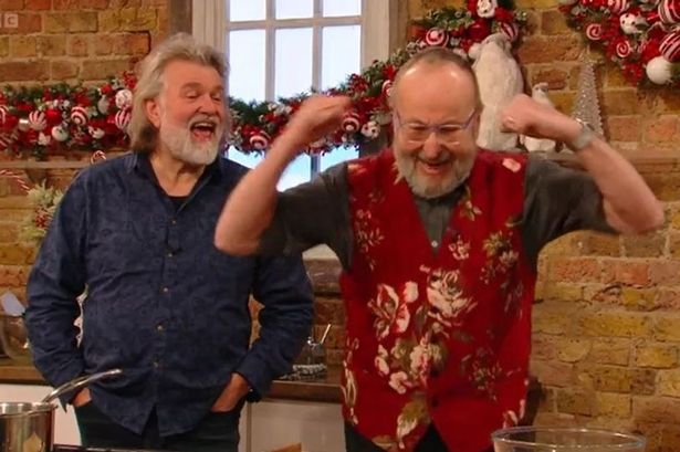 Hairy Biker Dave Myers punches the air in first TV appearance since cancer diagnosis